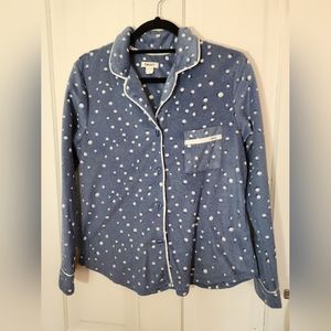 3/$25 DKNY 2 Piece Blue Fleece Sleepwear Pajamas Size Small